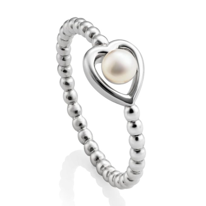 Jersey Pearl Heart Ring Size O