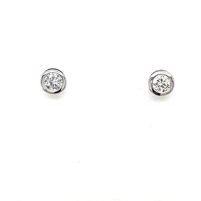 Burnish Set Diamond Stud Earrings