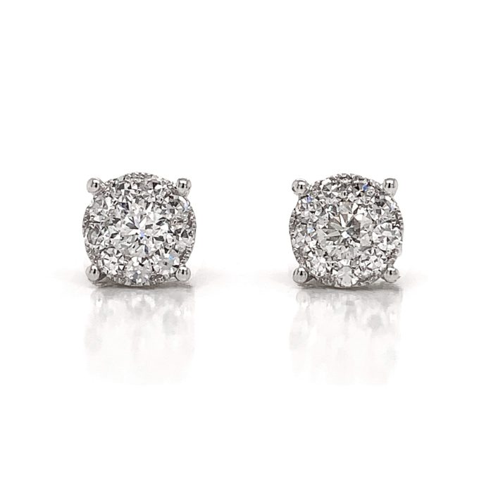 Mirage Diamond Stud Earrings 1.70 Carat Appearance