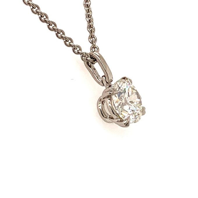1.50 Carat Round Diamond Pendant in Platinum
