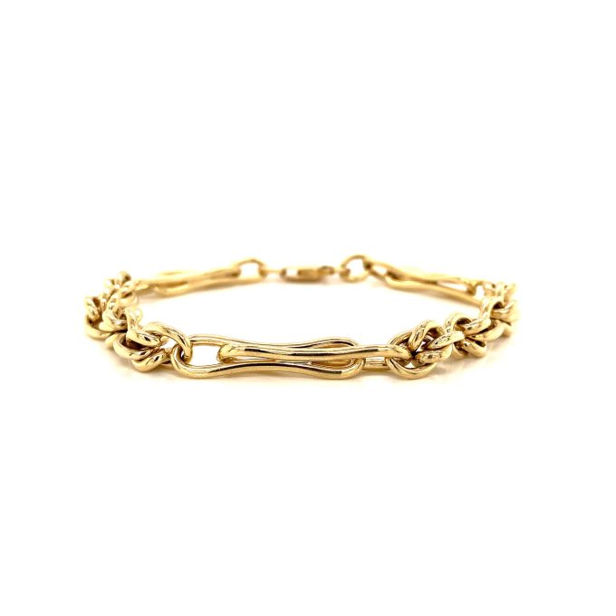 9ct Gold Handmade Fancy Link Bracelet