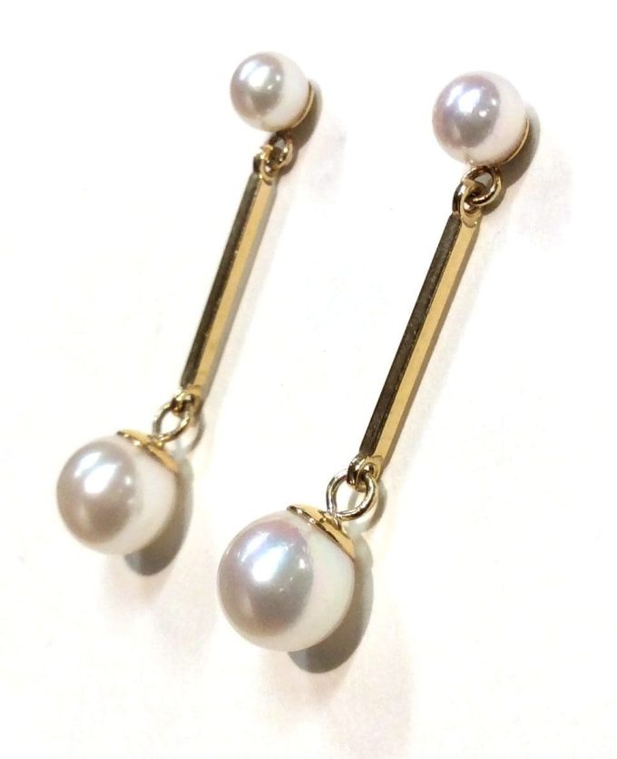 9ct Gold Pearl Drop Earrings