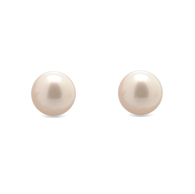 9ct Gold Pearl Stud Earrings 9-9.5mm