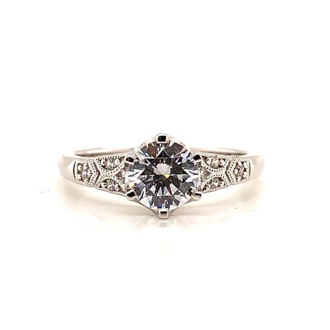 0.75ct Diamond Patterned Shoulder Ring
