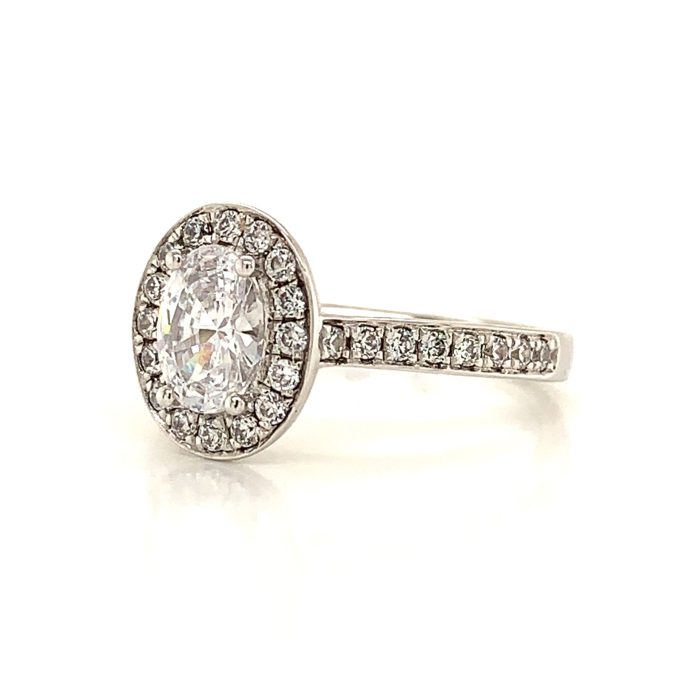 0.75ct Oval Diamond Pave Ring
