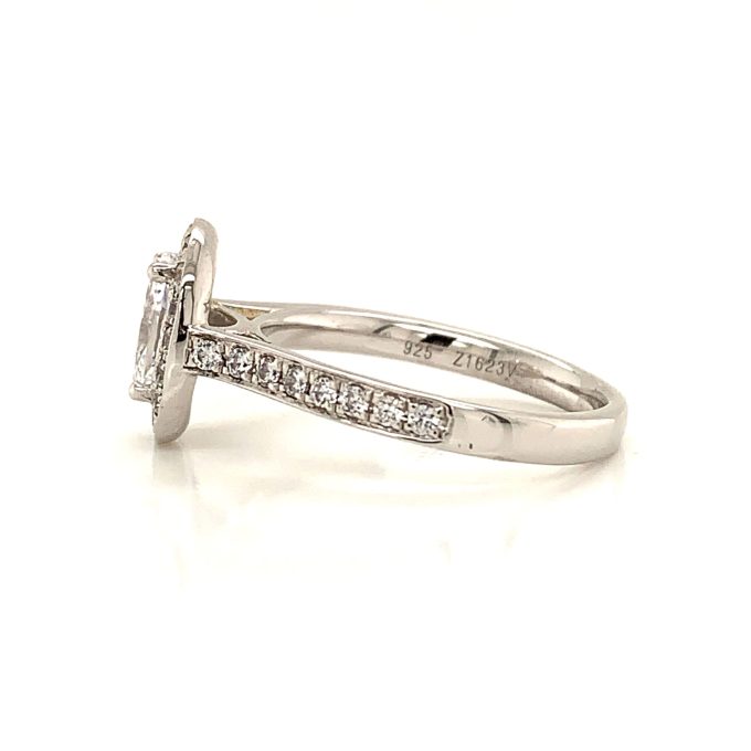 0.75ct Oval Diamond Pave Ring