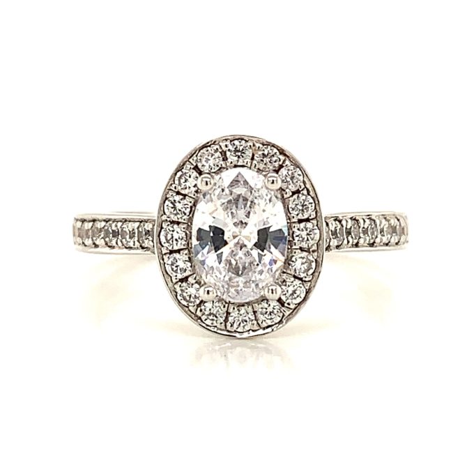0.75ct Oval Diamond Pave Ring