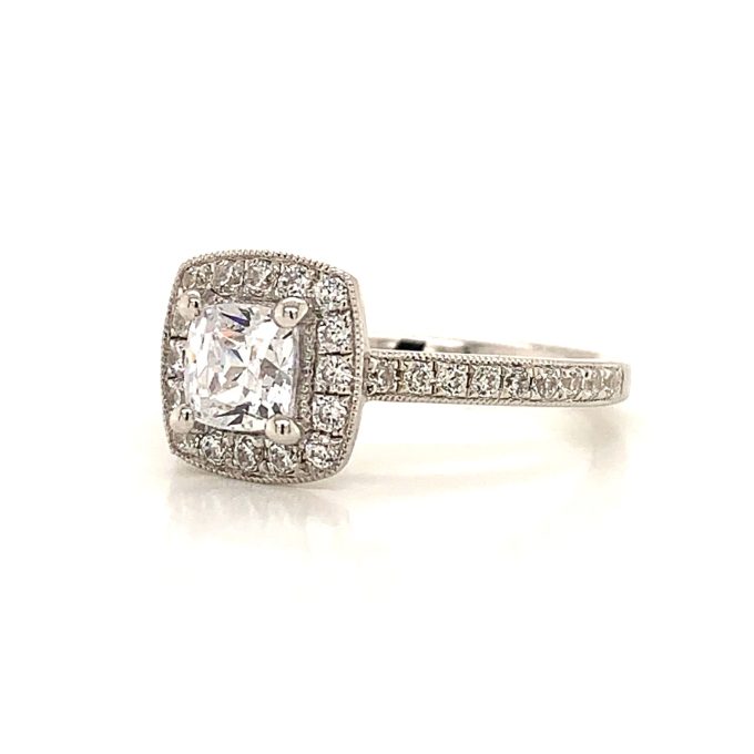 0.50ct Cushion Diamond Pave Ring