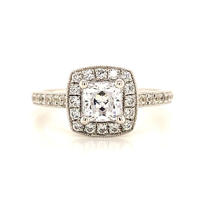 0.50ct Cushion Diamond Pave Ring
