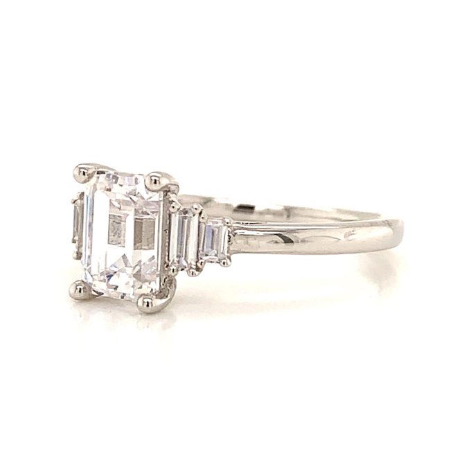 1.00ct Emerald Cut Diamond Deco Ring