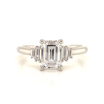 1.00ct Emerald Cut Diamond Deco Ring
