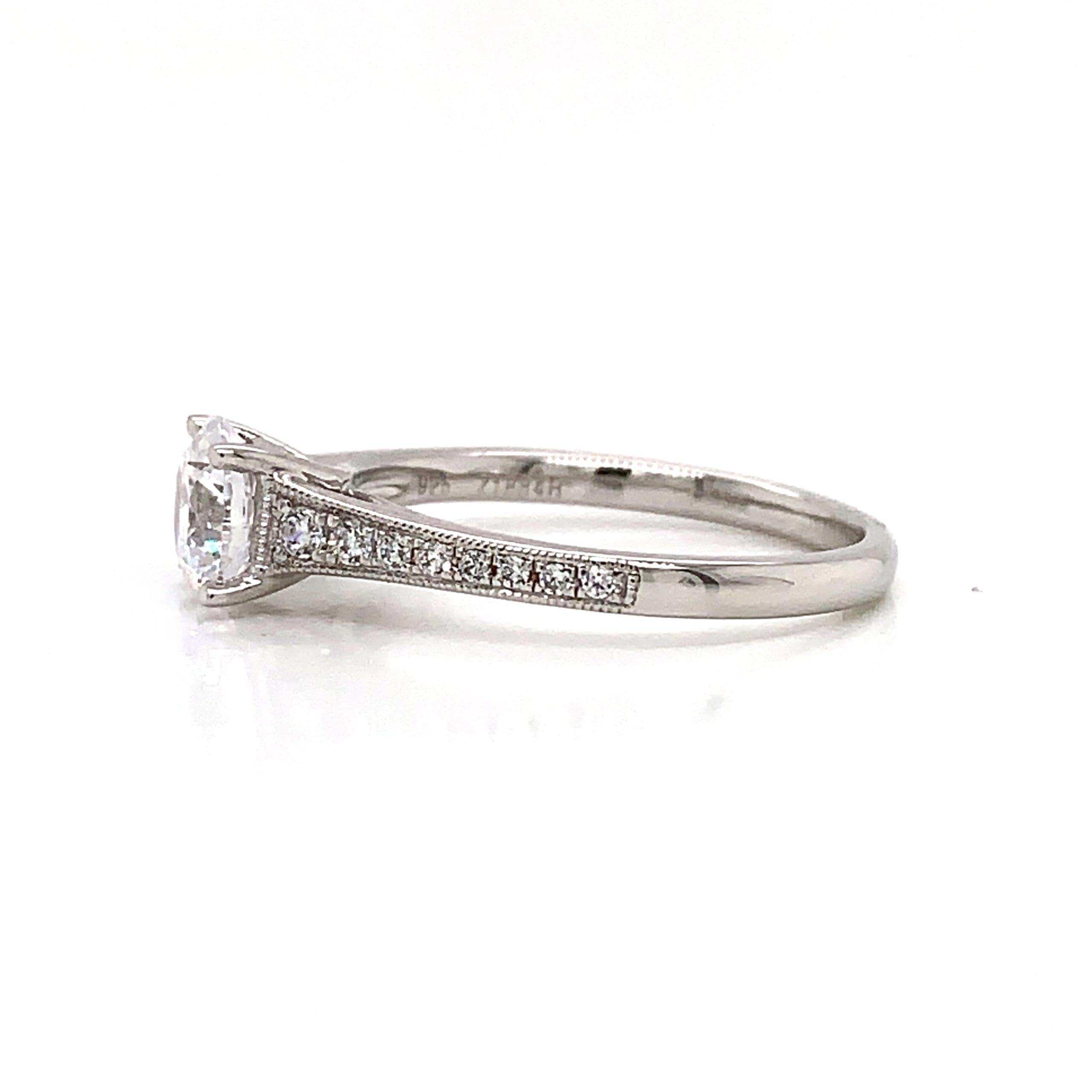 0.85ct Diamond Pave Shoulder Ring