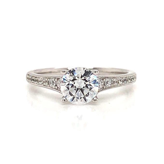 0.85ct Diamond Pave Shoulder Ring