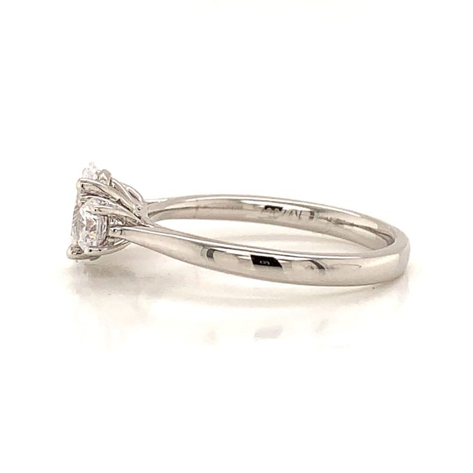 0.75ct Oval Diamond Trilogy Ring