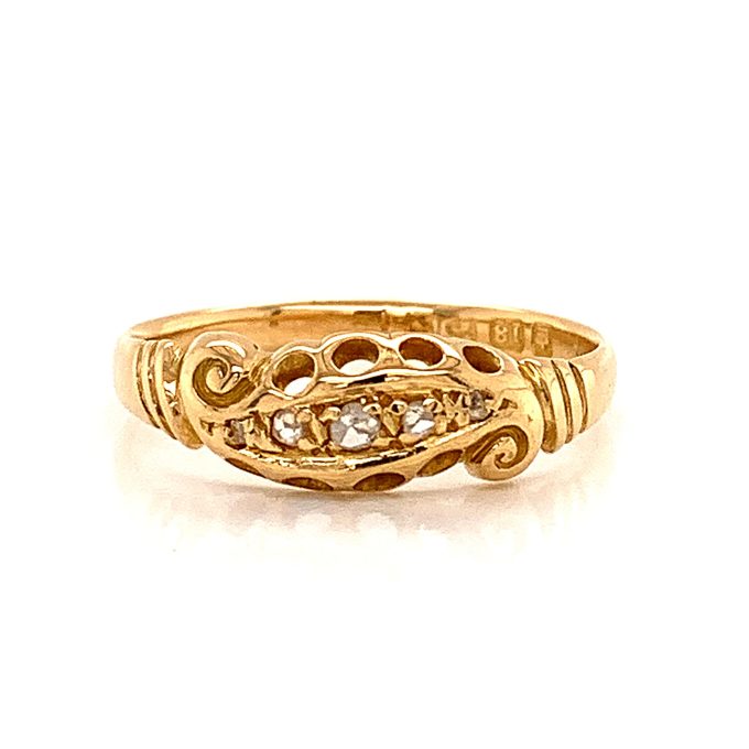 Antique 18ct Gold Diamond Set Ring