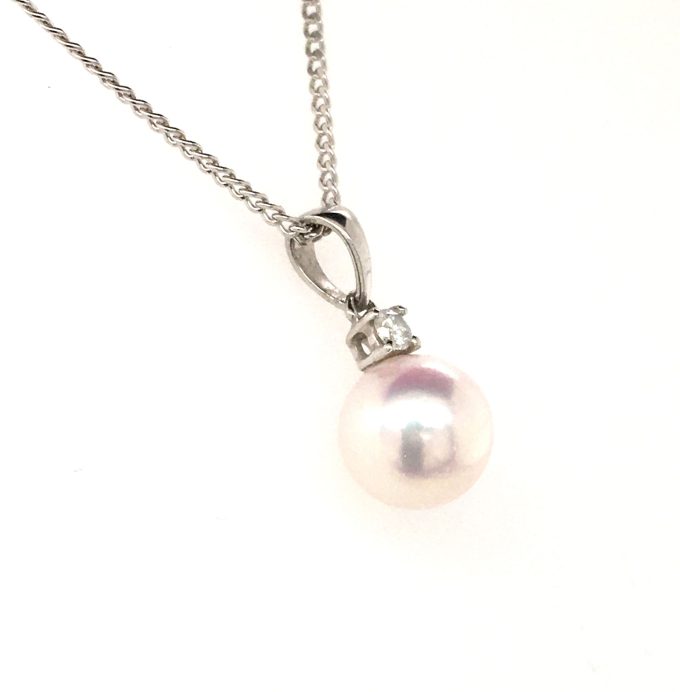 Cultured Pearl & Diamond Pendant
