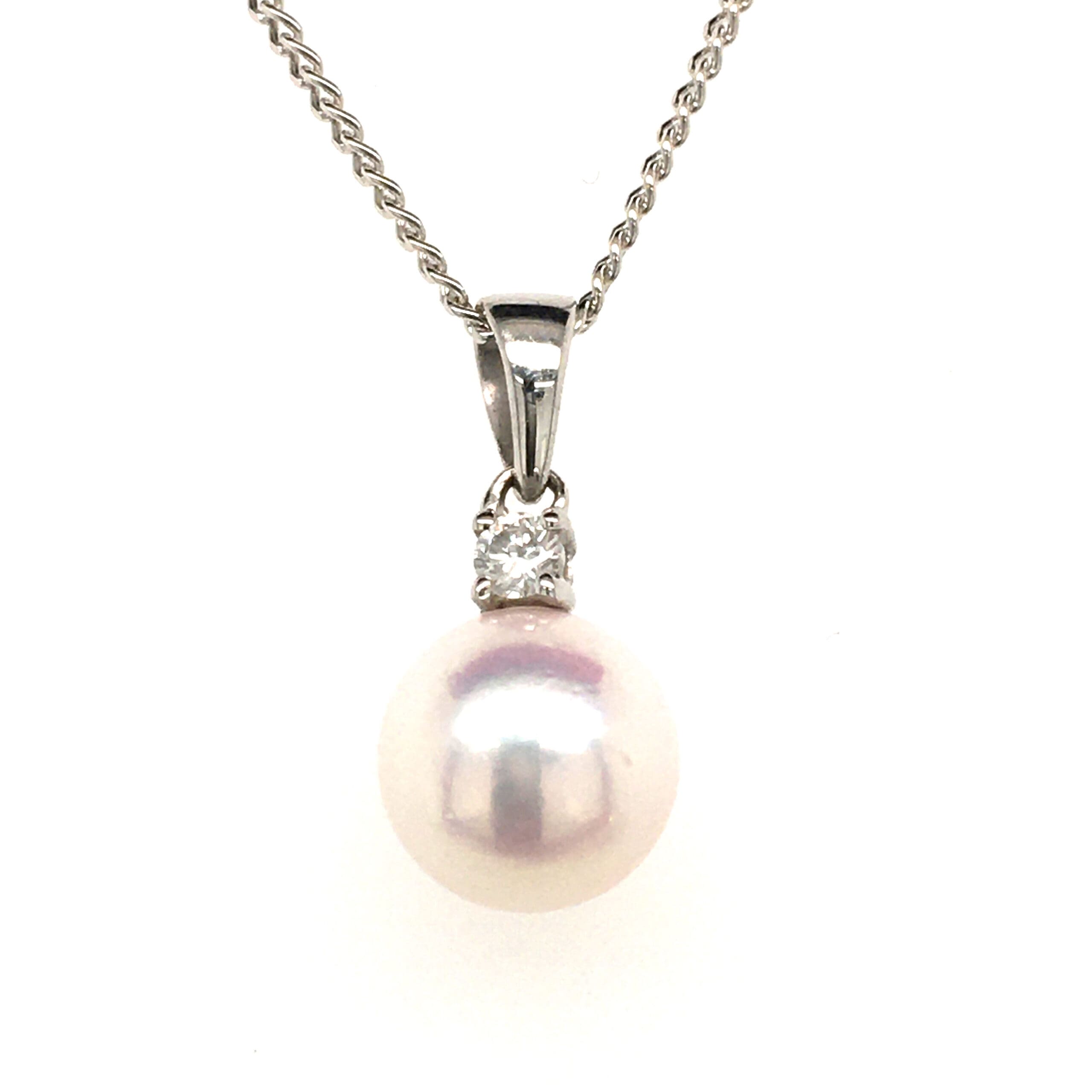 Cultured Pearl & Diamond Pendant
