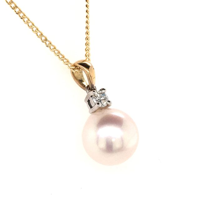 Akoya Pearl and Diamond Necklace