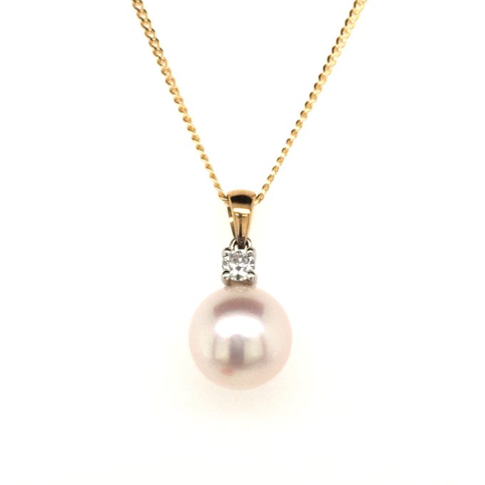 Akoya Pearl and Diamond Necklace