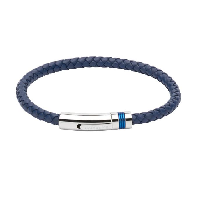 Unique Blue Leather Bracelet