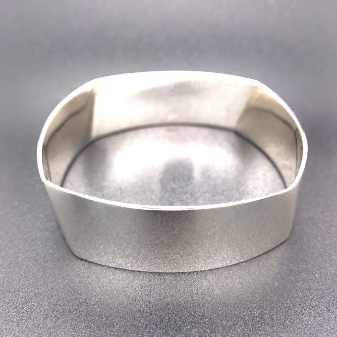Wide Silver Bangle