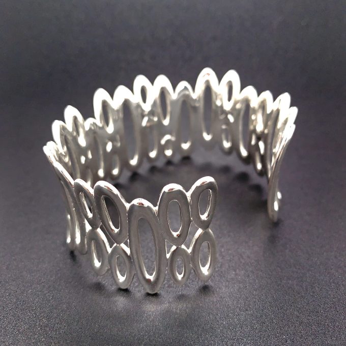 Eliptical Shaped Silver Cuff