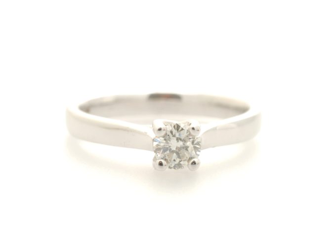 Third of a Carat Diamond Solitaire Ring in White Gold
