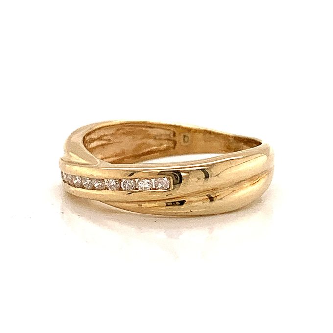 Channel set Diamond Crossover Ring