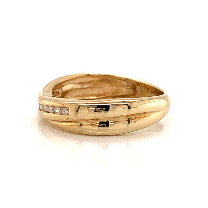 Channel set Diamond Crossover Ring