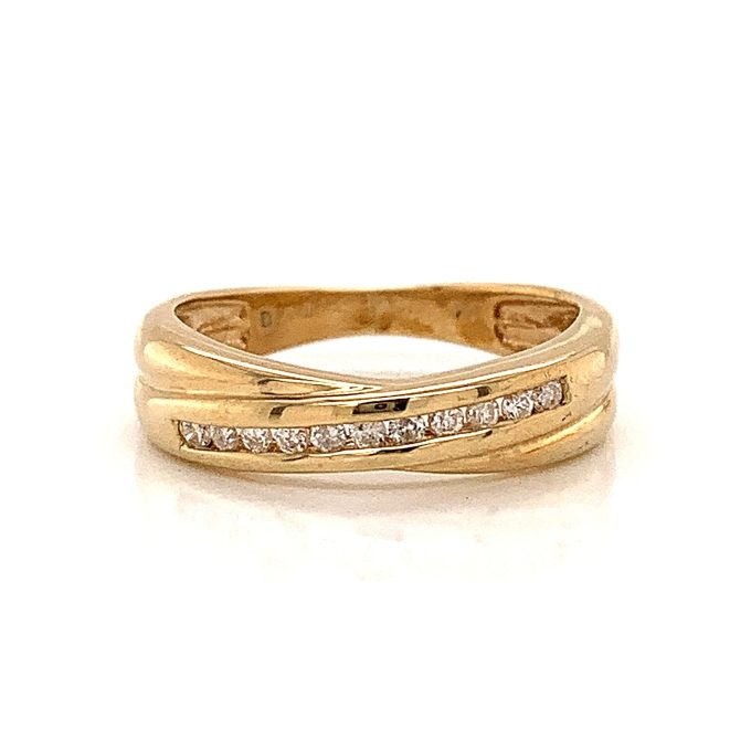 Channel set Diamond Crossover Ring