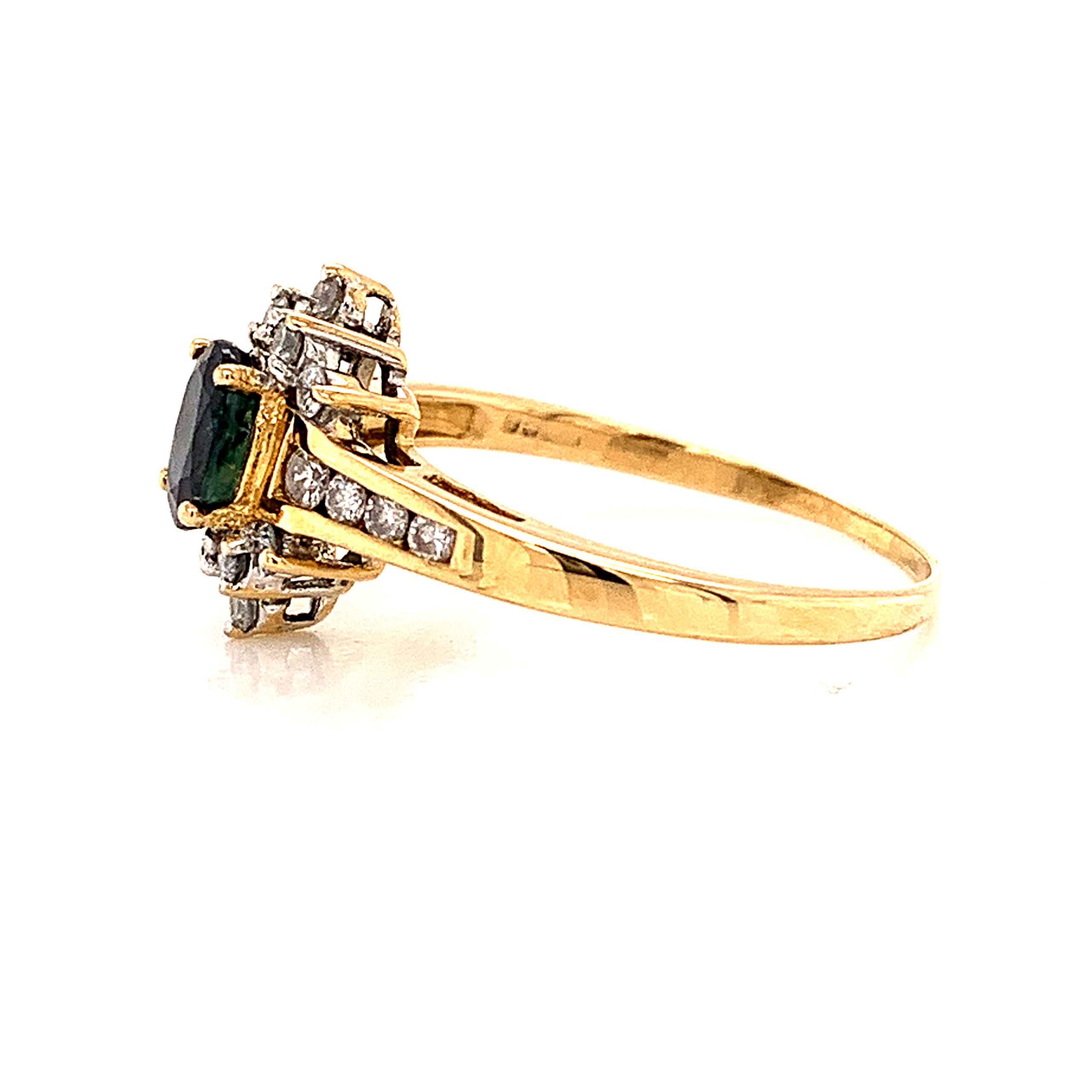 Sapphire and Diamond Cluster Ring