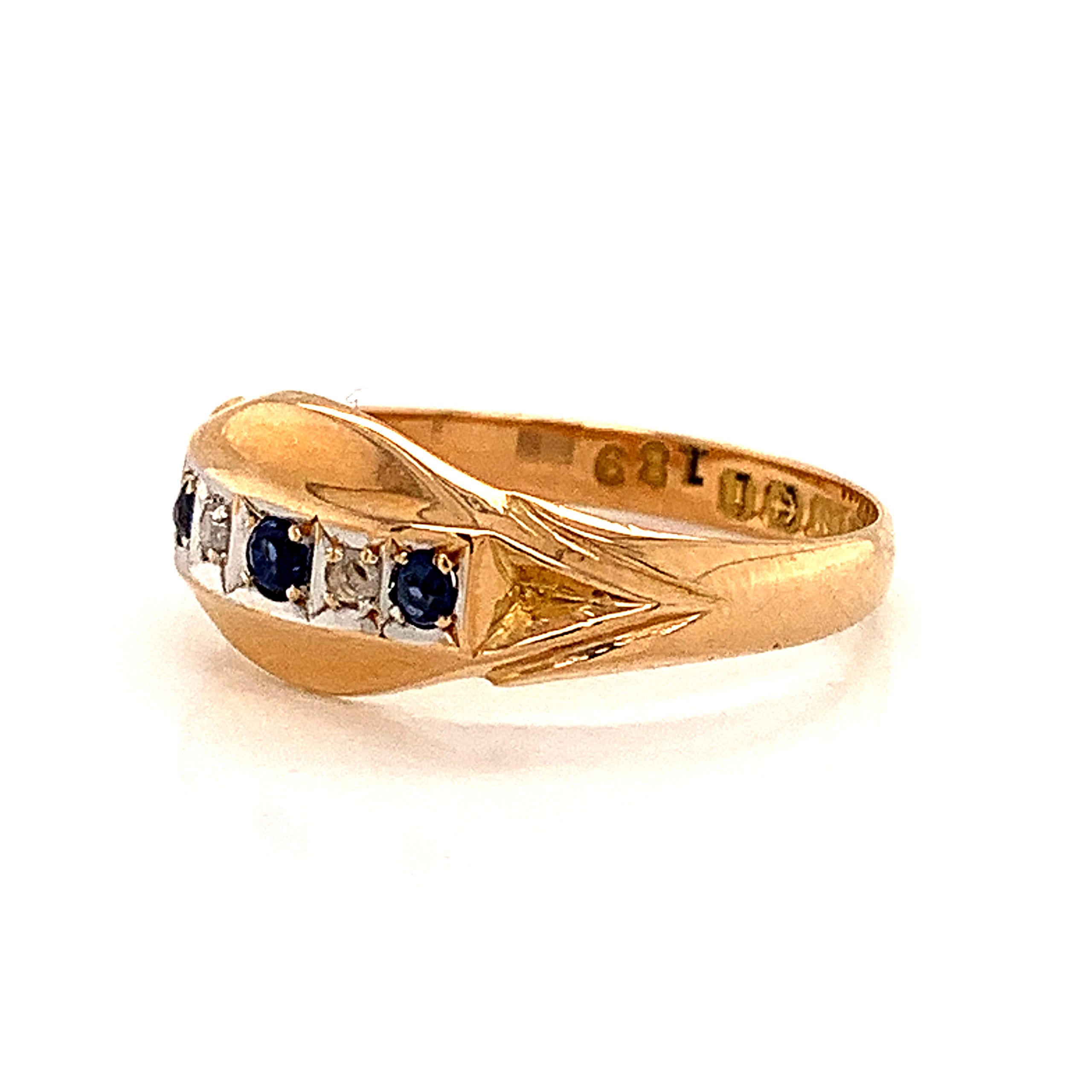 Antique Sapphire and Diamond Set Ring