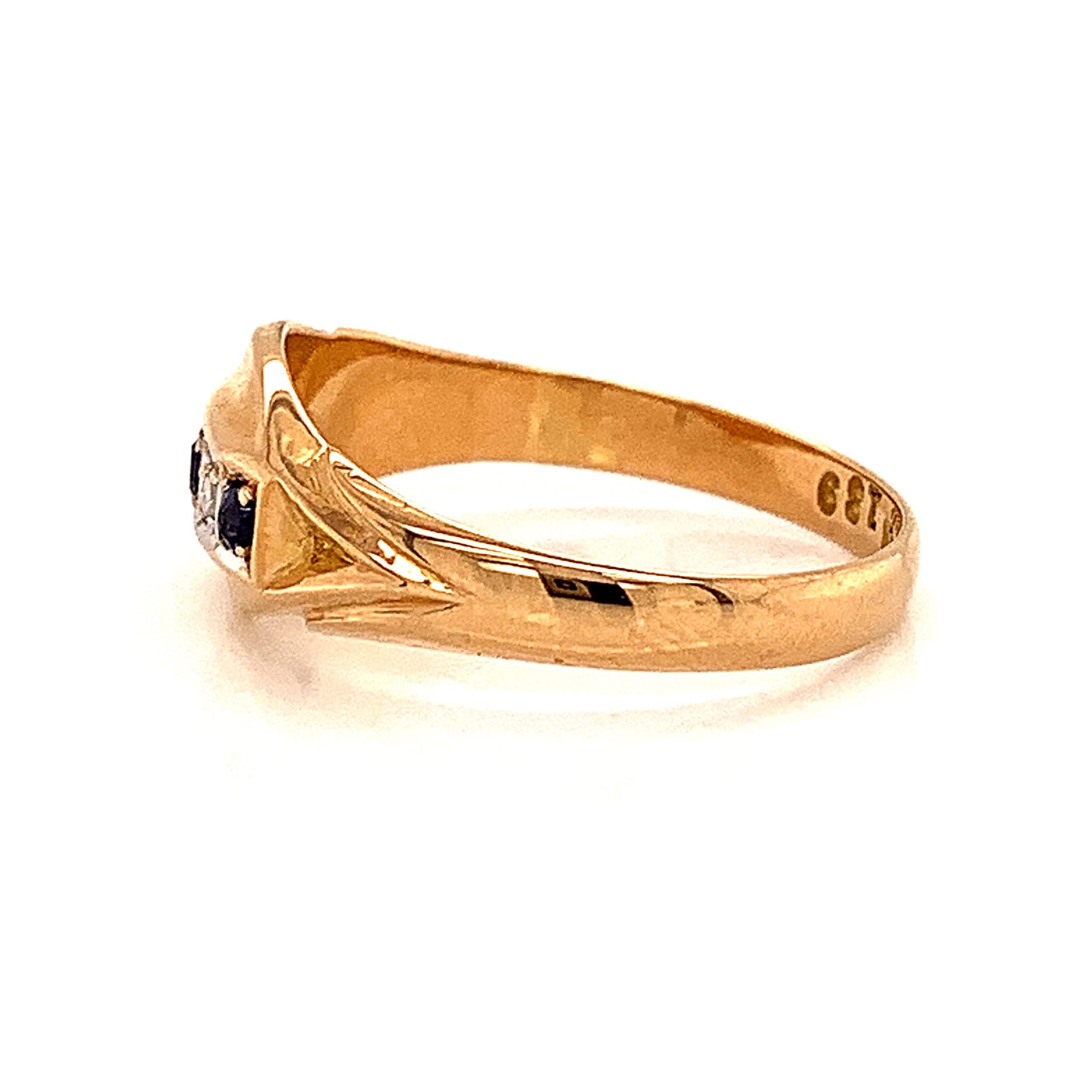Antique Sapphire and Diamond Set Ring