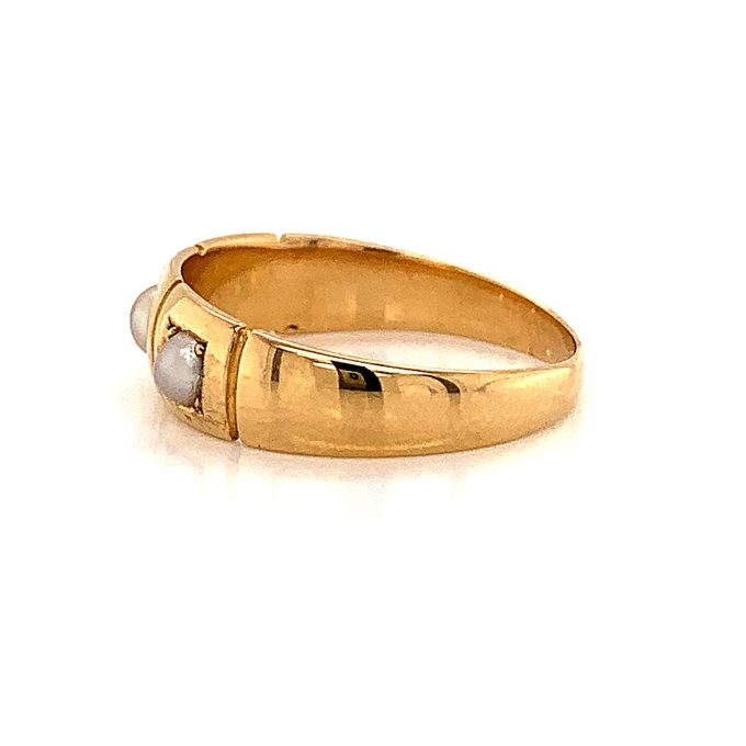 Antique 18ct Gold Pearl Set Ring