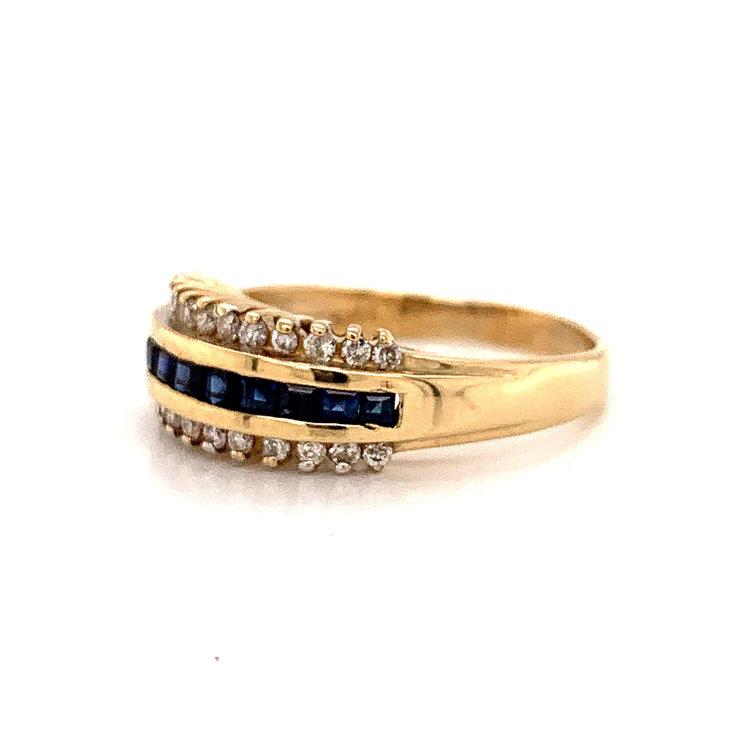 Sapphire and Diamond Channel Ring