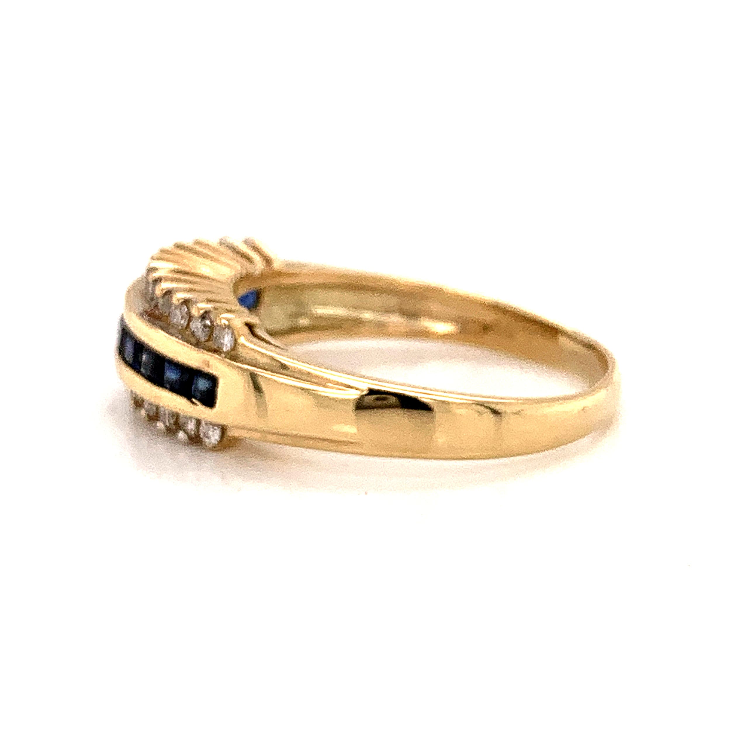 Sapphire and Diamond Channel Ring