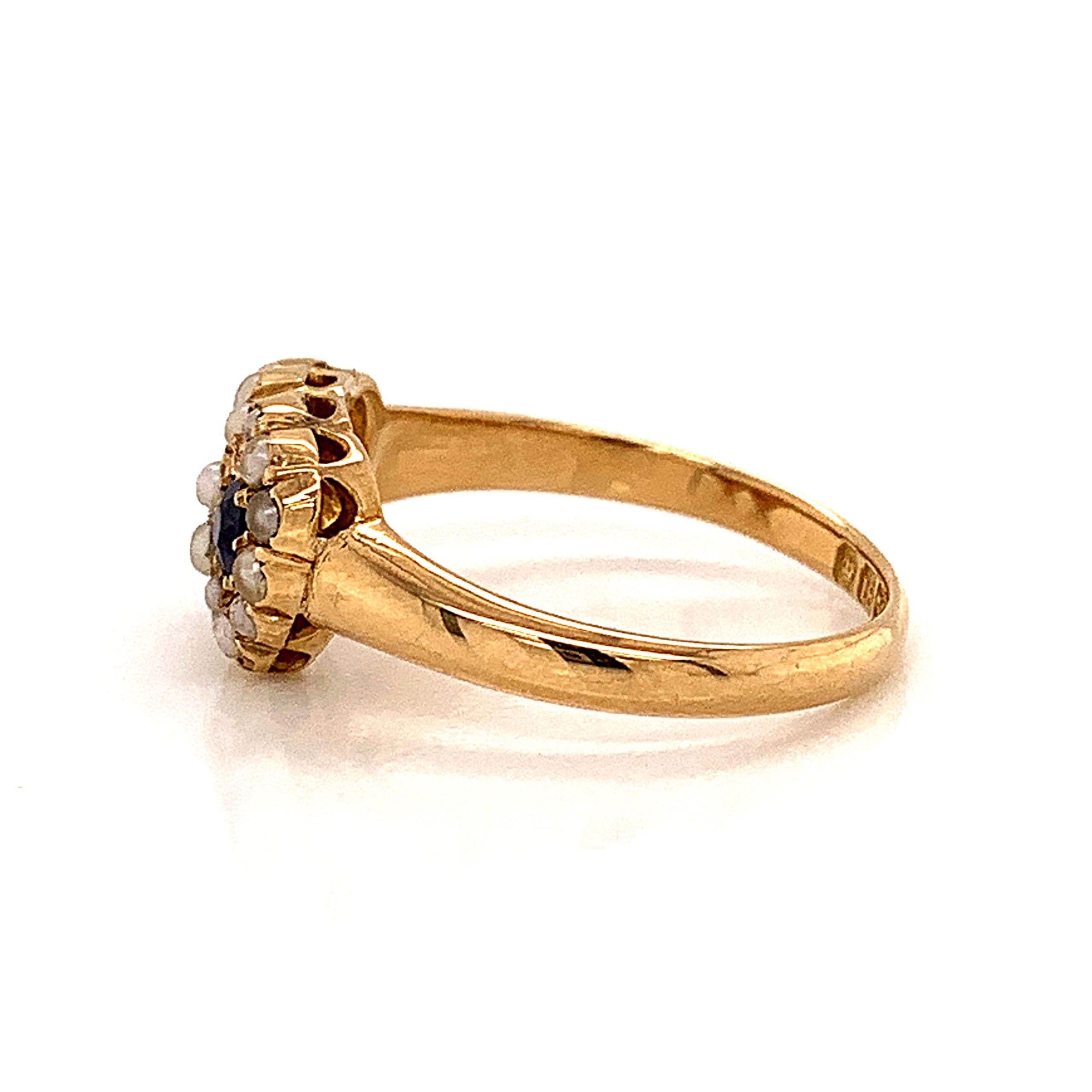 Victorian Ruby, Sapphire and Pearl Ring