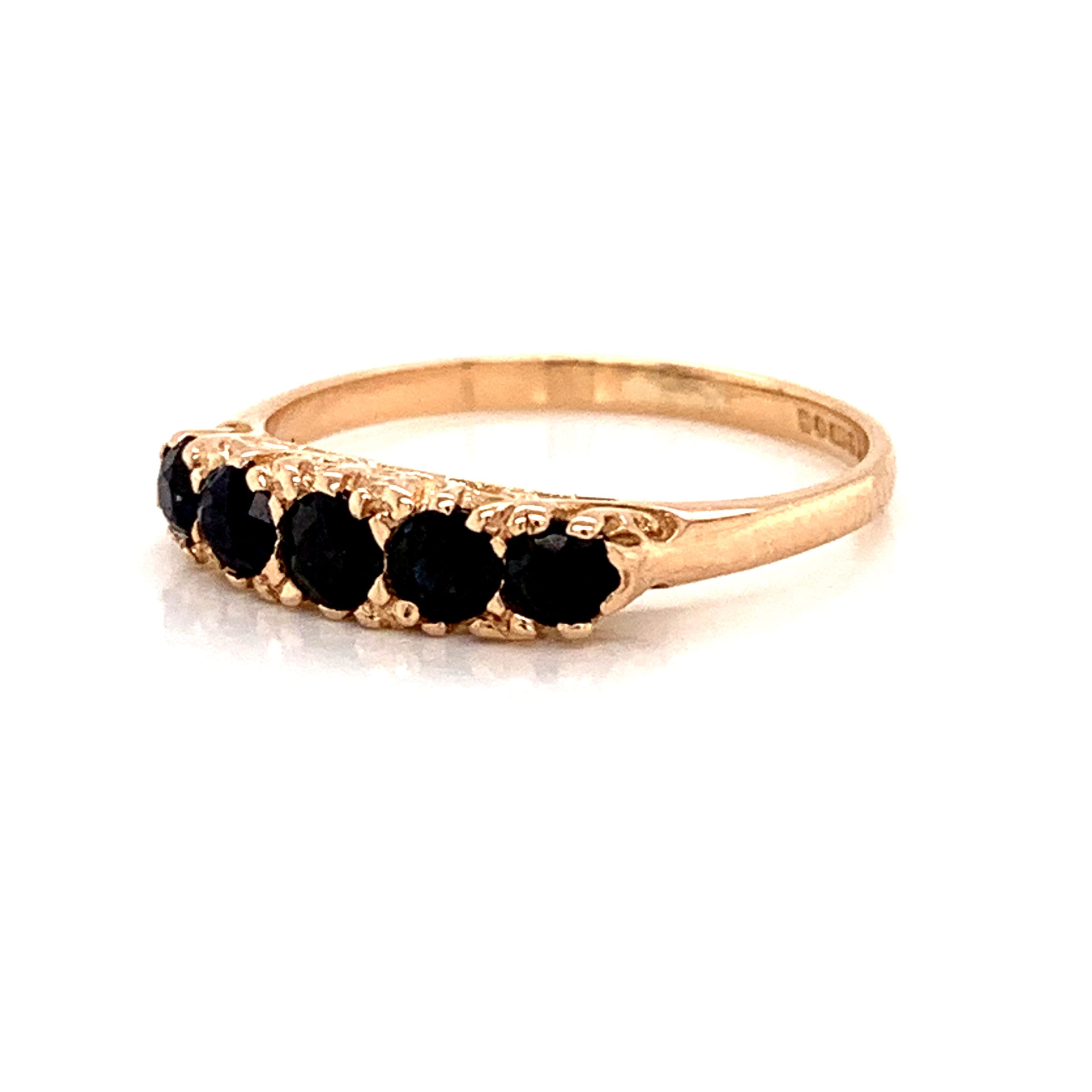 Rose Gold Five Stone Sapphire Ring