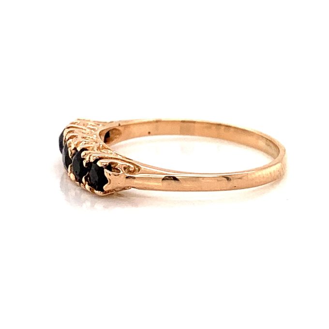 Rose Gold Five Stone Sapphire Ring