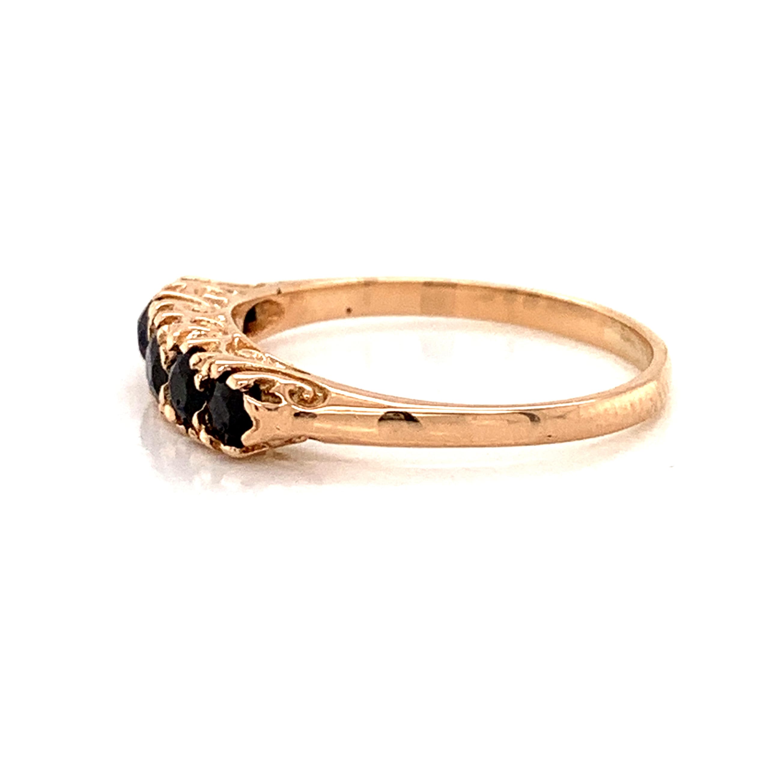 Rose Gold Five Stone Sapphire Ring