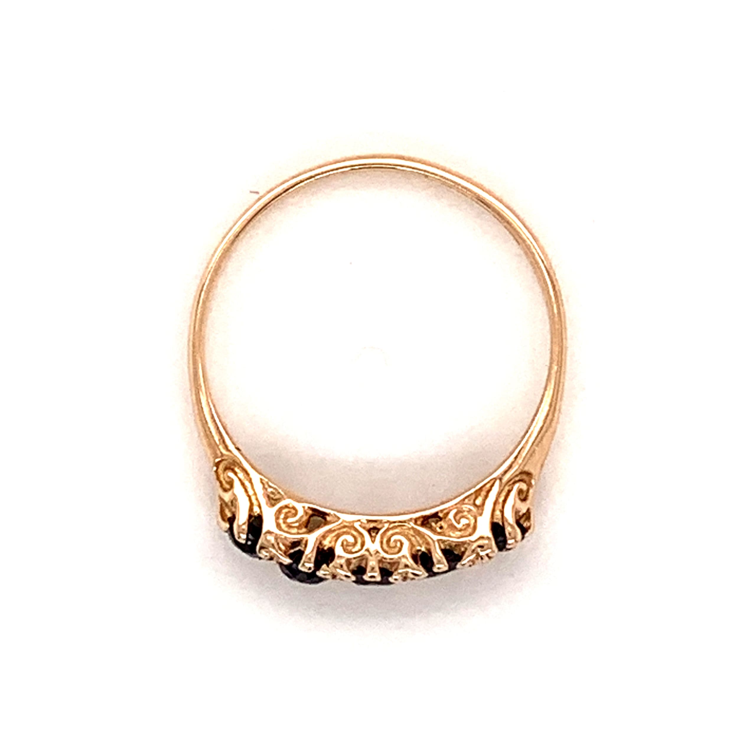 Rose Gold Five Stone Sapphire Ring