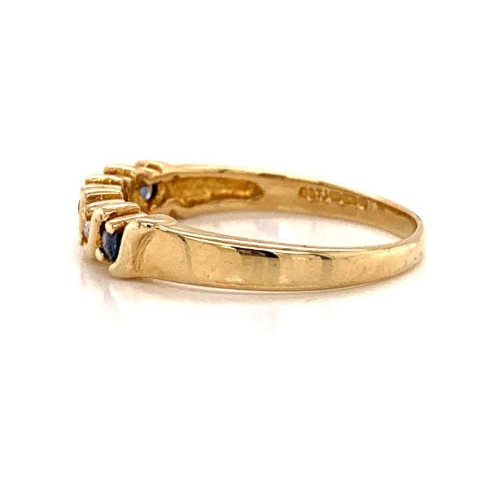 Sapphire and Diamond Five Stone Ring