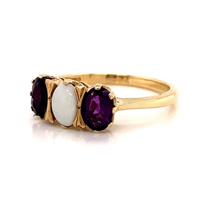 Amethyst and Opal Dress Ring