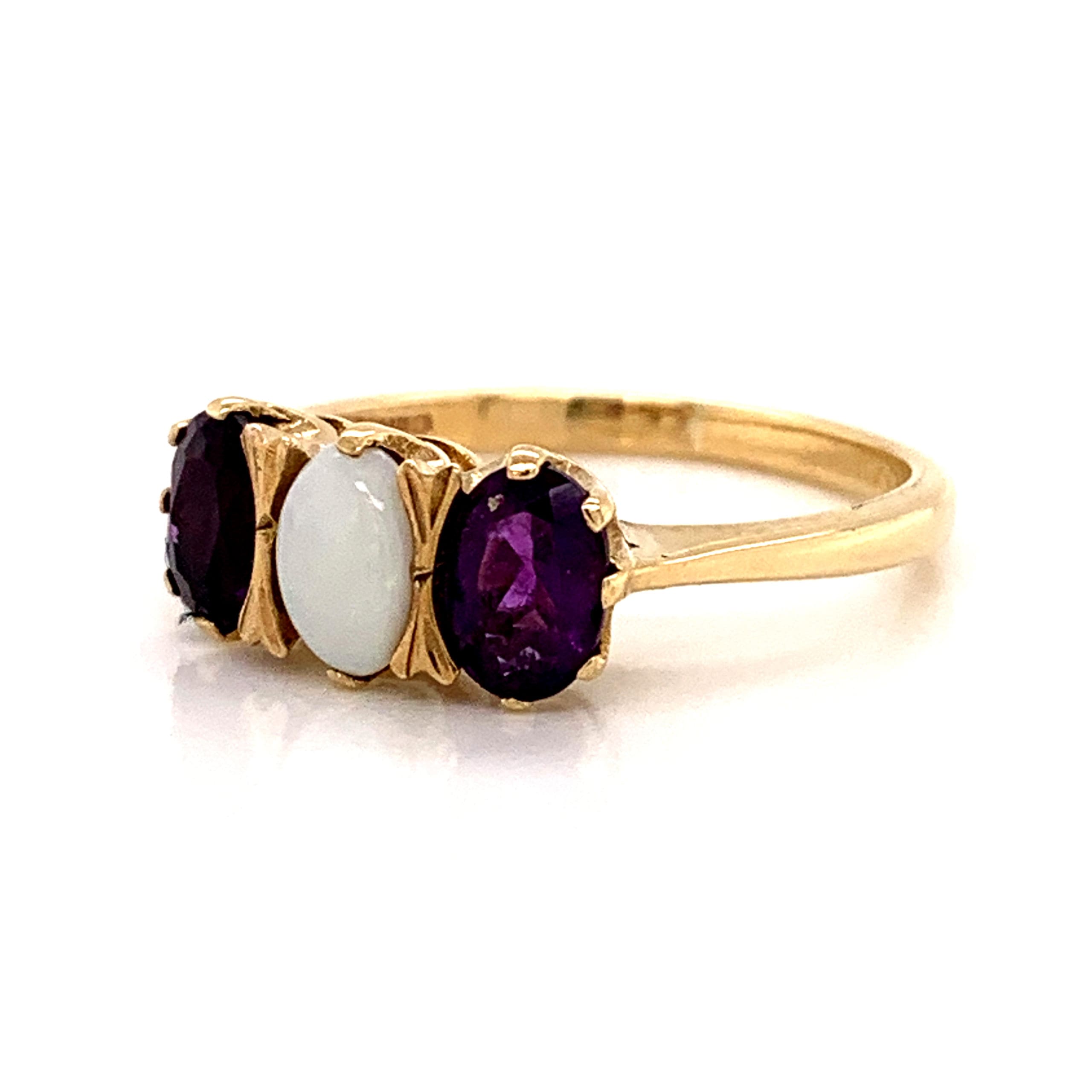 Amethyst and Opal Dress Ring