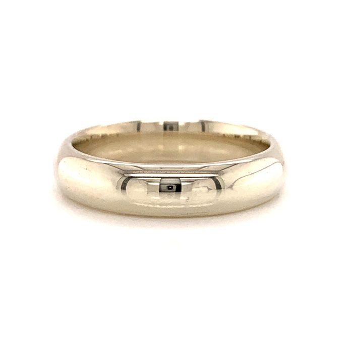 Gents White Gold Court Band 5mm