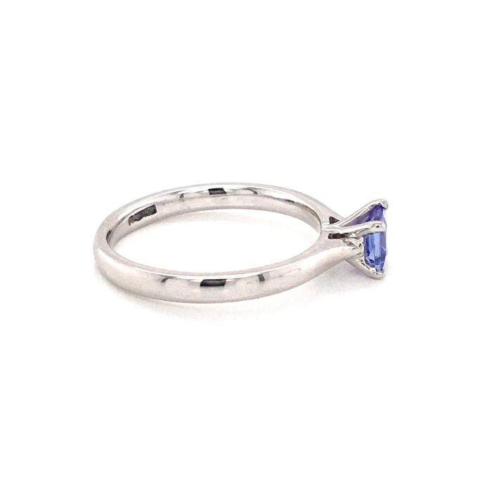 Square Cut Tanzanite Solitaire Ring