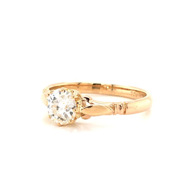 Vintage Handmade 18 Carat Gold Diamond Solitaire Ring