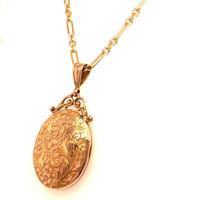 Antique Gold Locket and Chain