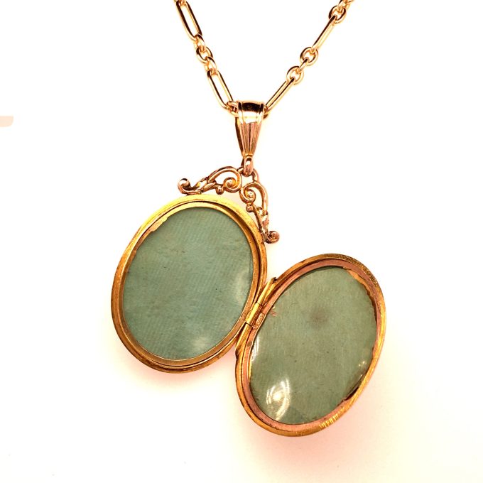 Antique Gold Locket and Chain