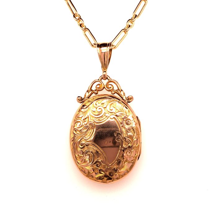 Antique Gold Locket and Chain